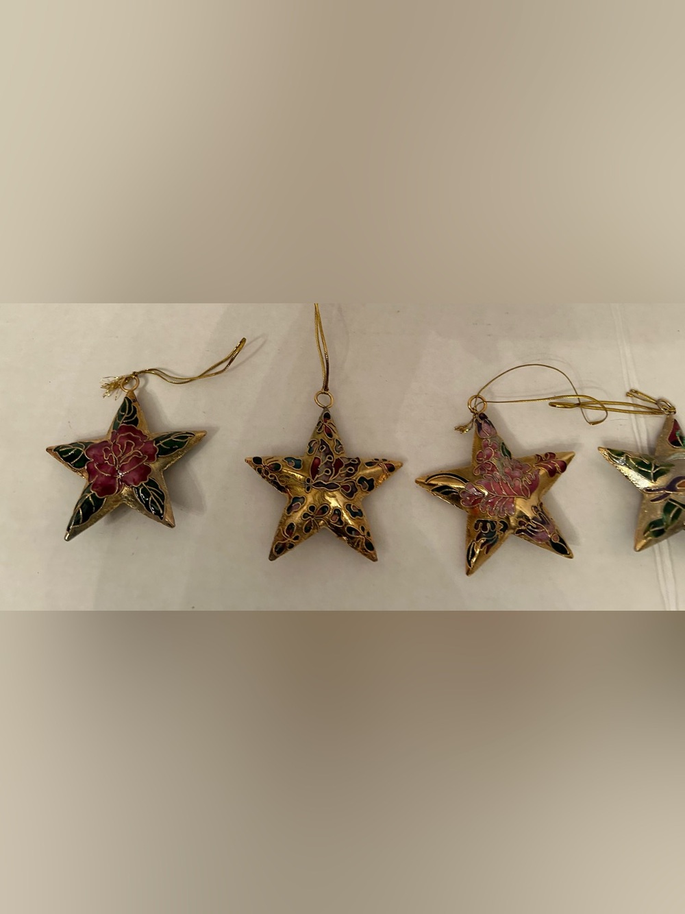 Vintage Cloisonné Enamel Christmas
Star Ornaments - Set of 4